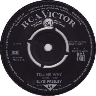 Elvis Presley – Tell Me Why / Puppet on a String (7"si UK 1965) vg+/vg+